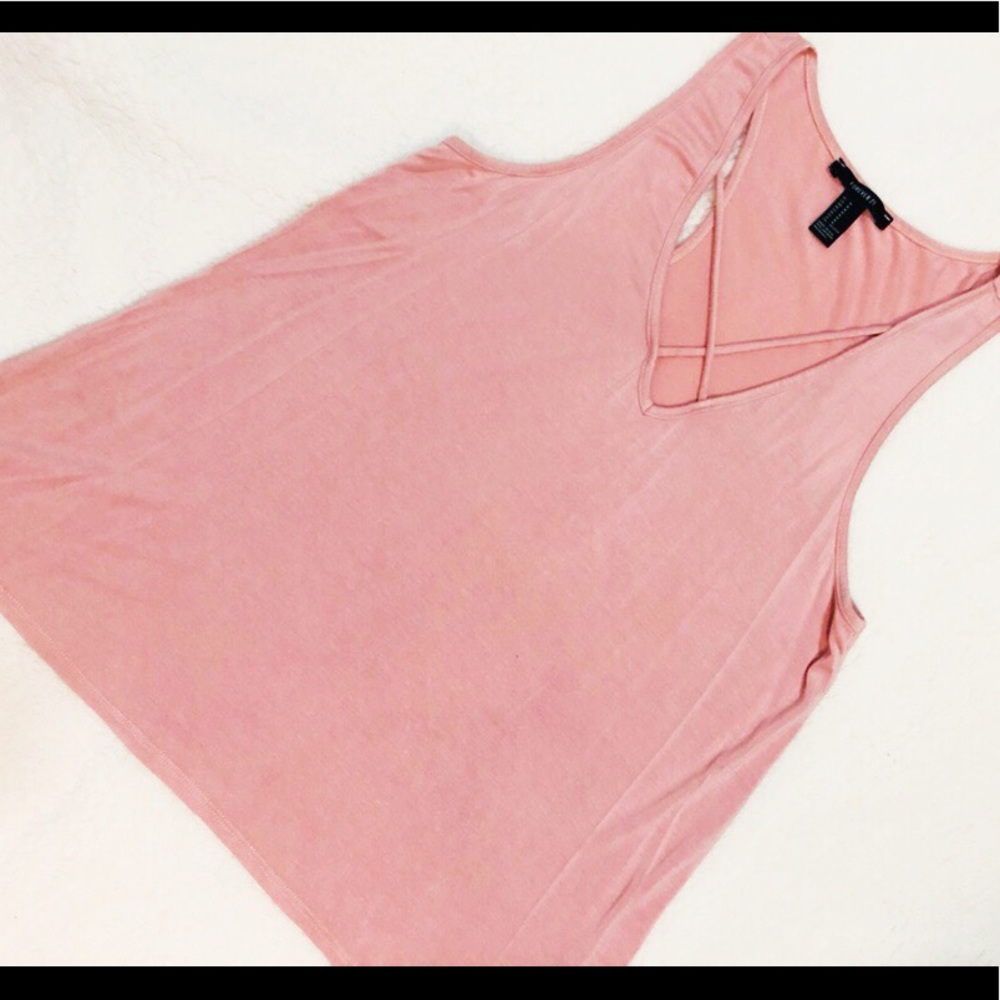 Forever21 Criss Cross Pink Flowy Tank